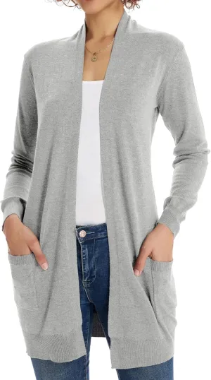 GRACE KARIN Women Lightweight Cardigan Sweaters with Pocket Long Sleeve Shrugs