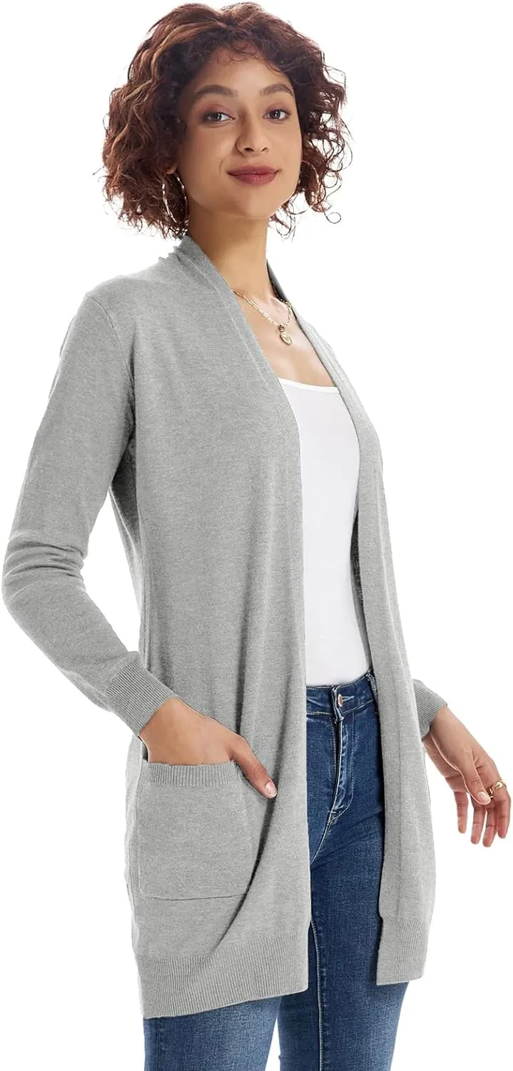 GRACE KARIN Women Lightweight Cardigan Sweaters with Pocket Long Sleeve Shrugs