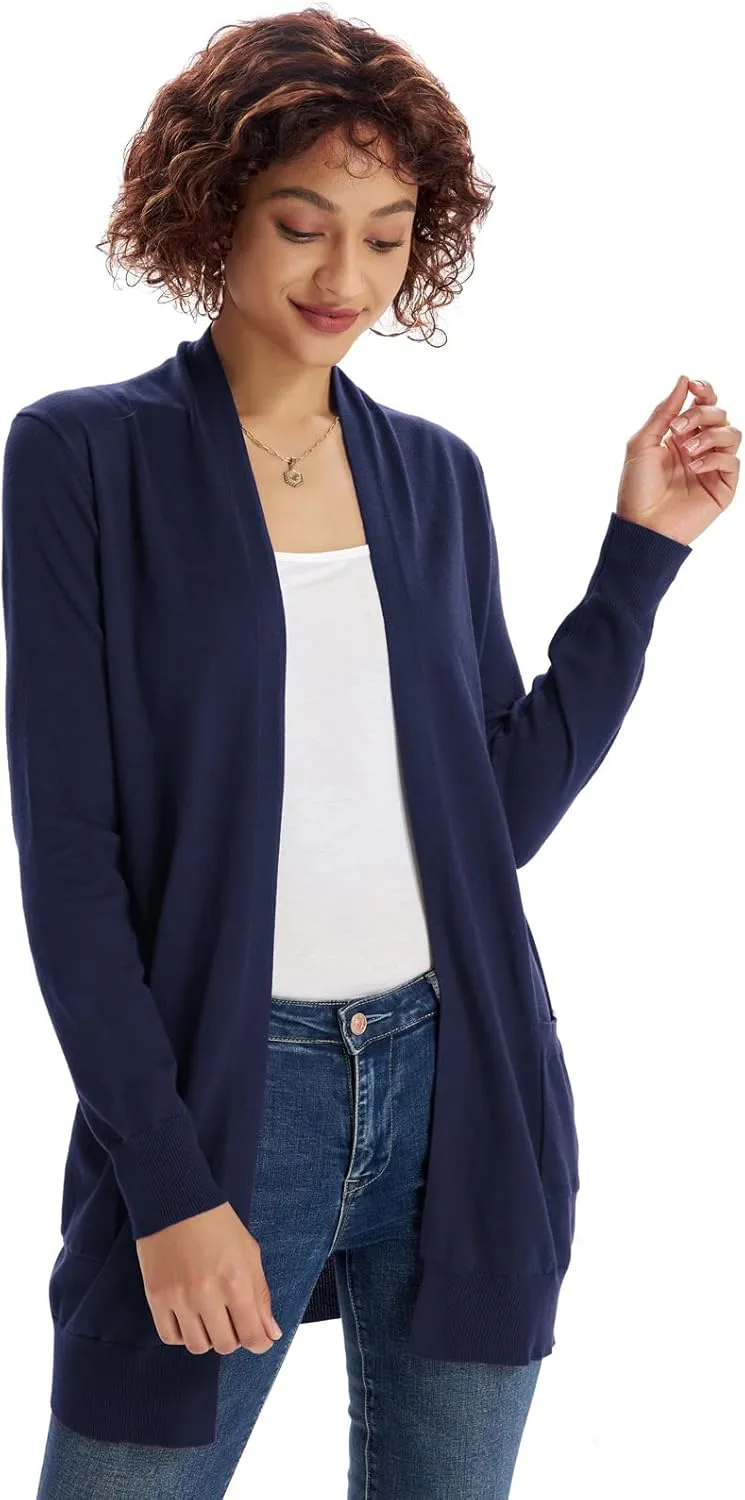 GRACE KARIN Women Lightweight Cardigan Sweaters with Pocket Long Sleeve Shrugs