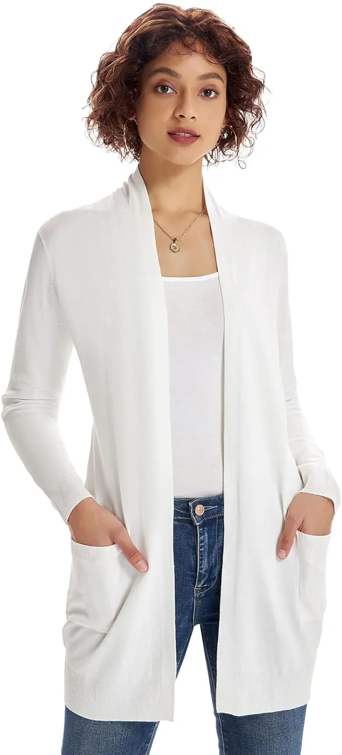 GRACE KARIN Women Lightweight Cardigan Sweaters with Pocket Long Sleeve Shrugs