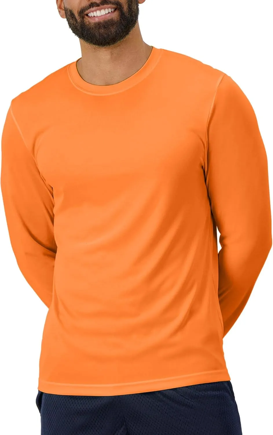 Hanes Men's Cool Dri Long Sleeve Performance T-Shirt, Moisture-Wicking Tee, 40  UPF Protection, 2 Or 4 Pack