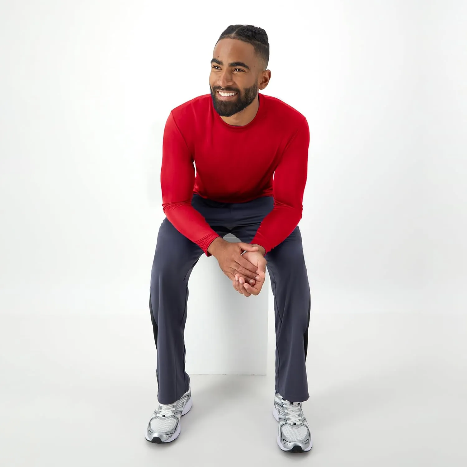 Hanes Men's Cool Dri Long Sleeve Performance T-Shirt, Moisture-Wicking Tee, 40  UPF Protection, 2 Or 4 Pack