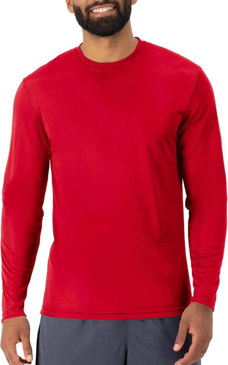 Hanes Men's Cool Dri Long Sleeve Performance T-Shirt, Moisture-Wicking Tee, 40  UPF Protection, 2 Or 4 Pack