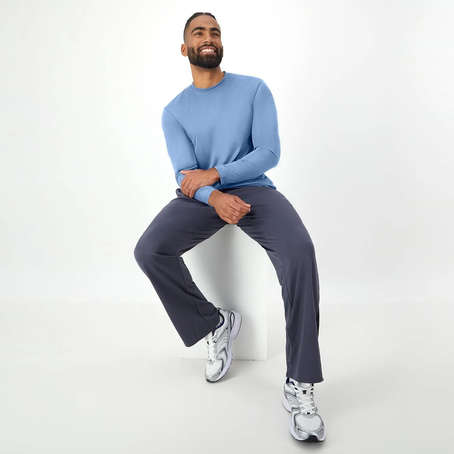 Hanes Men's Cool Dri Long Sleeve Performance T-Shirt, Moisture-Wicking Tee, 40  UPF Protection, 2 Or 4 Pack