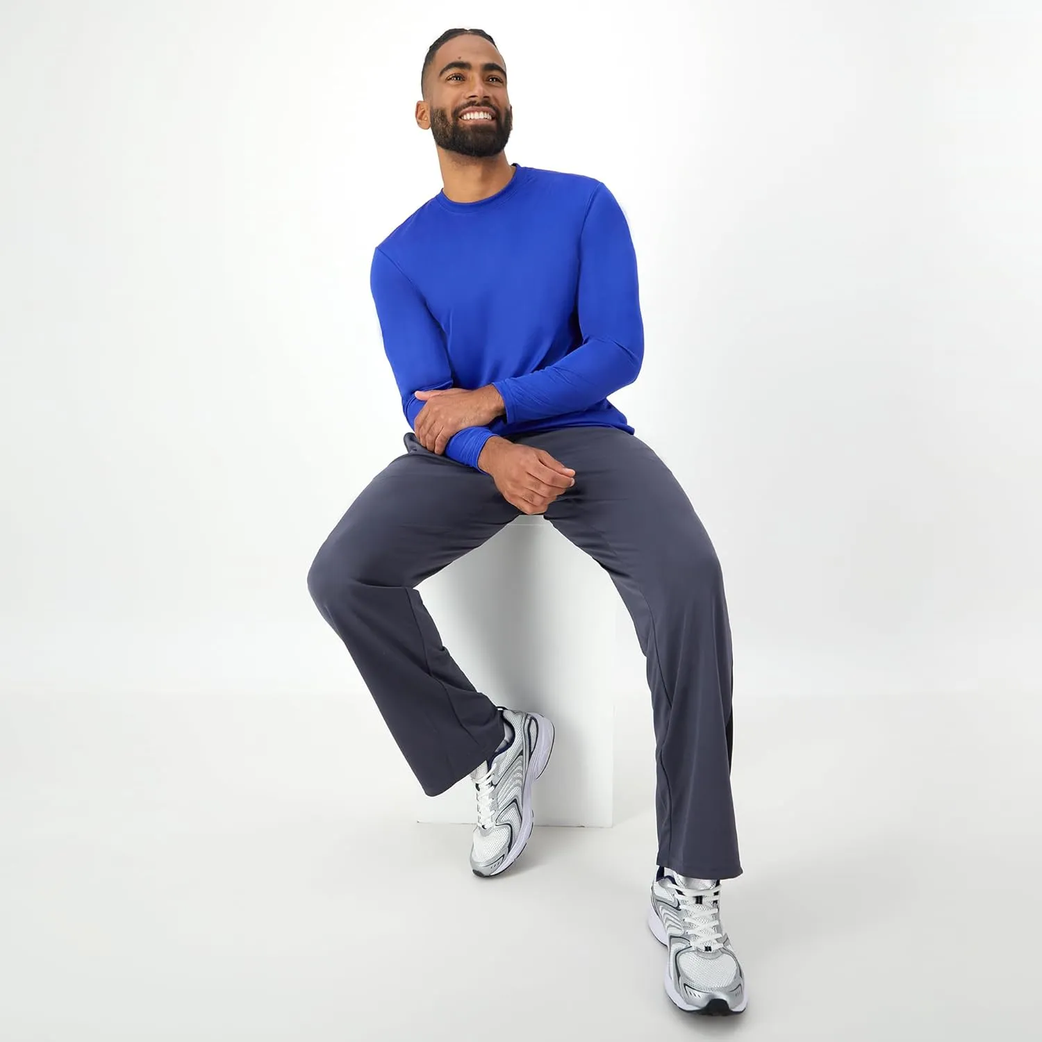 Hanes Men's Cool Dri Long Sleeve Performance T-Shirt, Moisture-Wicking Tee, 40  UPF Protection, 2 Or 4 Pack