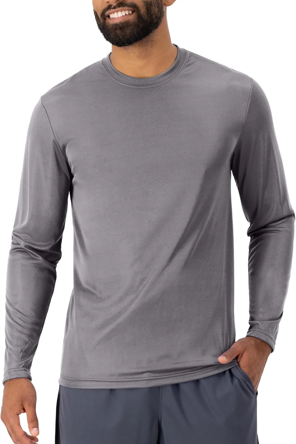 Hanes Sport Men's Long-Sleeve T-Shirt Pack, Cool DRI Moisture-Wicking Performance T-Shirts, Performance Tee, 2-Pack