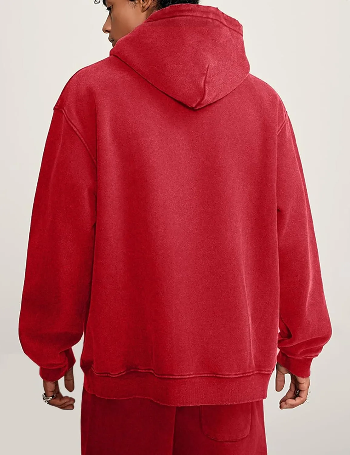 hathne Men's Oversized Hoodies Sweatshirt Cotton Wash Hooded Baggy Pullover Hoodies Vintage Winter Spring