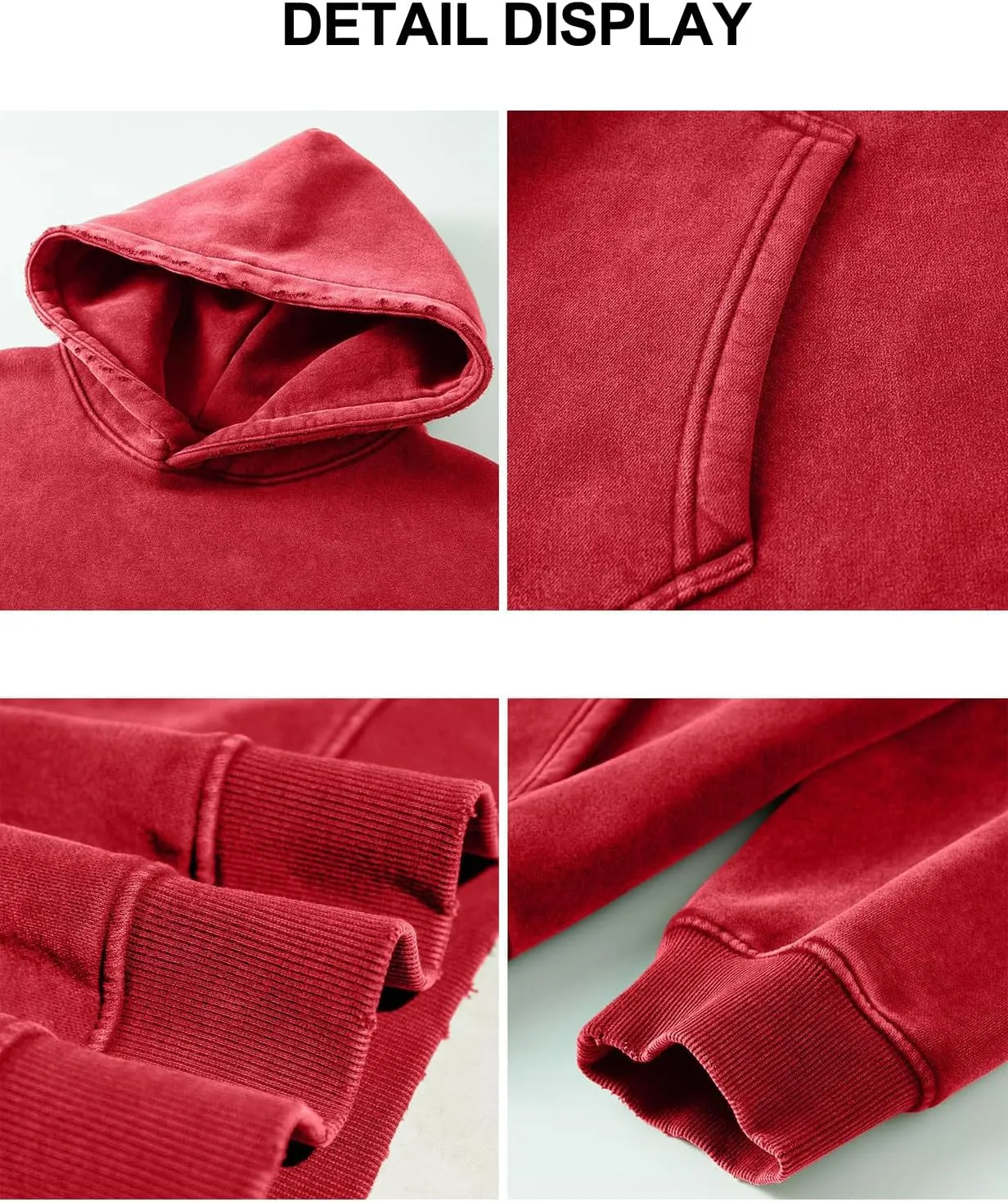 hathne Men's Oversized Hoodies Sweatshirt Cotton Wash Hooded Baggy Pullover Hoodies Vintage Winter Spring