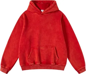 hathne Men's Oversized Hoodies Sweatshirt Cotton Wash Hooded Baggy Pullover Hoodies Vintage Winter Spring