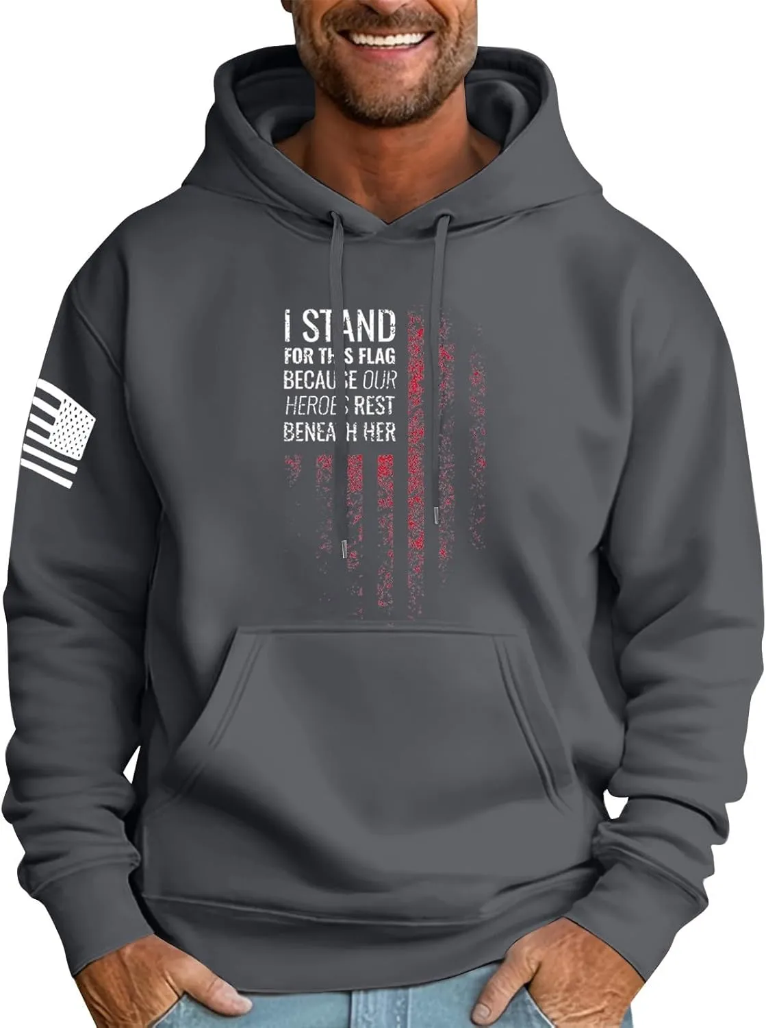 Hoodies for Men Drawstring Long Sleeve Hoodies Geometric Texture Soild Color Sweatshirt Trendy Pullover Tops