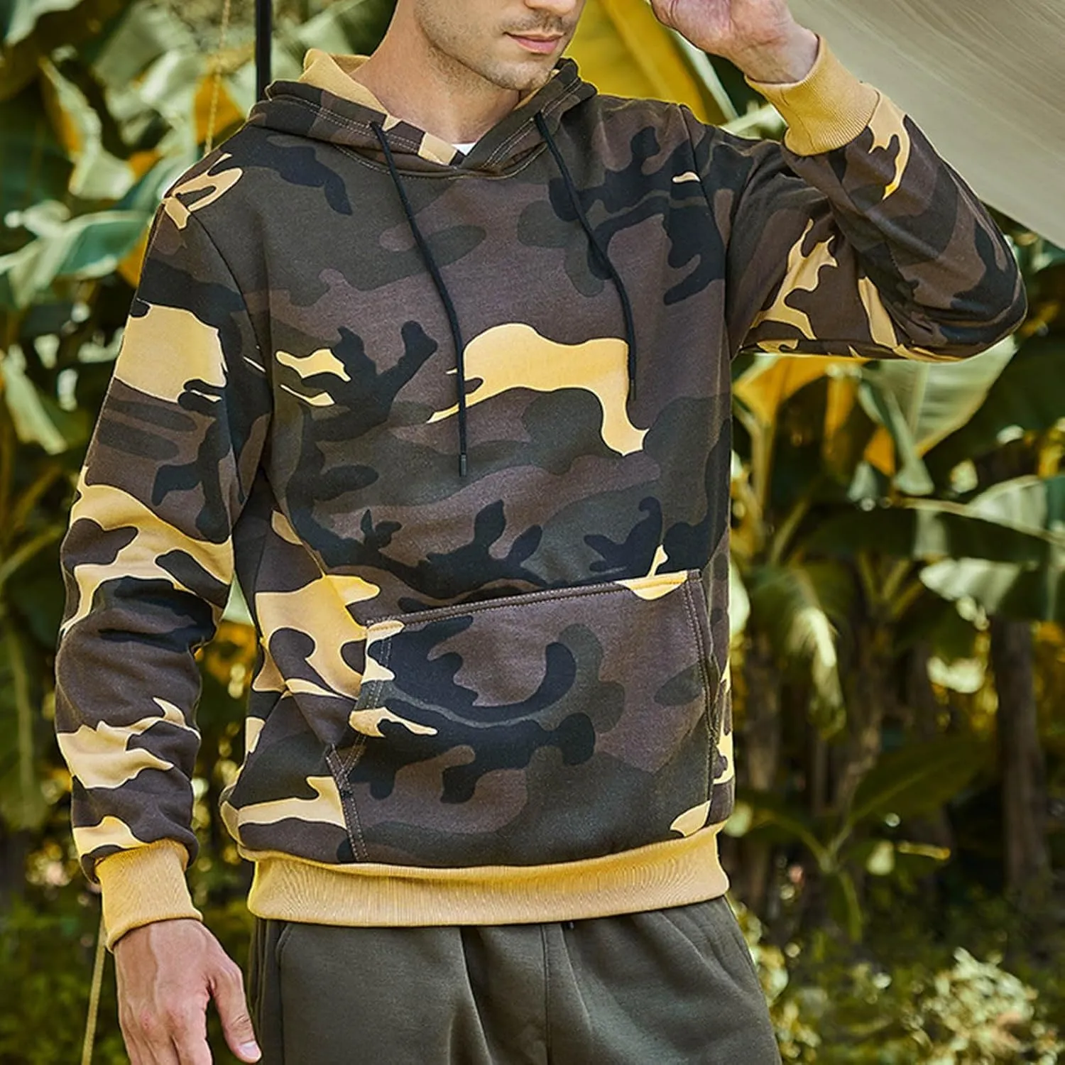 Hoodies for Men Soft Hooded Sweatshirts Training Long Sleeve Hoodies Patterned Fall Pullover Winter Shirts
