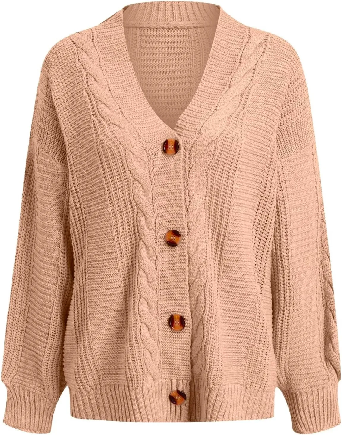 iLH Cardigan Sweaters for Women Chunky Cable Knit Sweater Open Front Crochet Outwear Coats Button down Fall Jackets