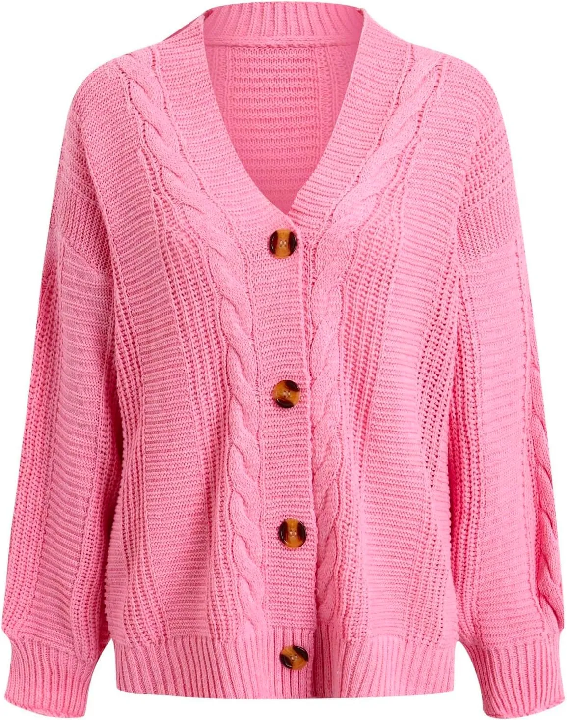 iLH Cardigan Sweaters for Women Open Front Cable Knit Sweater Chunky Crochet Outwear Coats Button down Fall Jackets