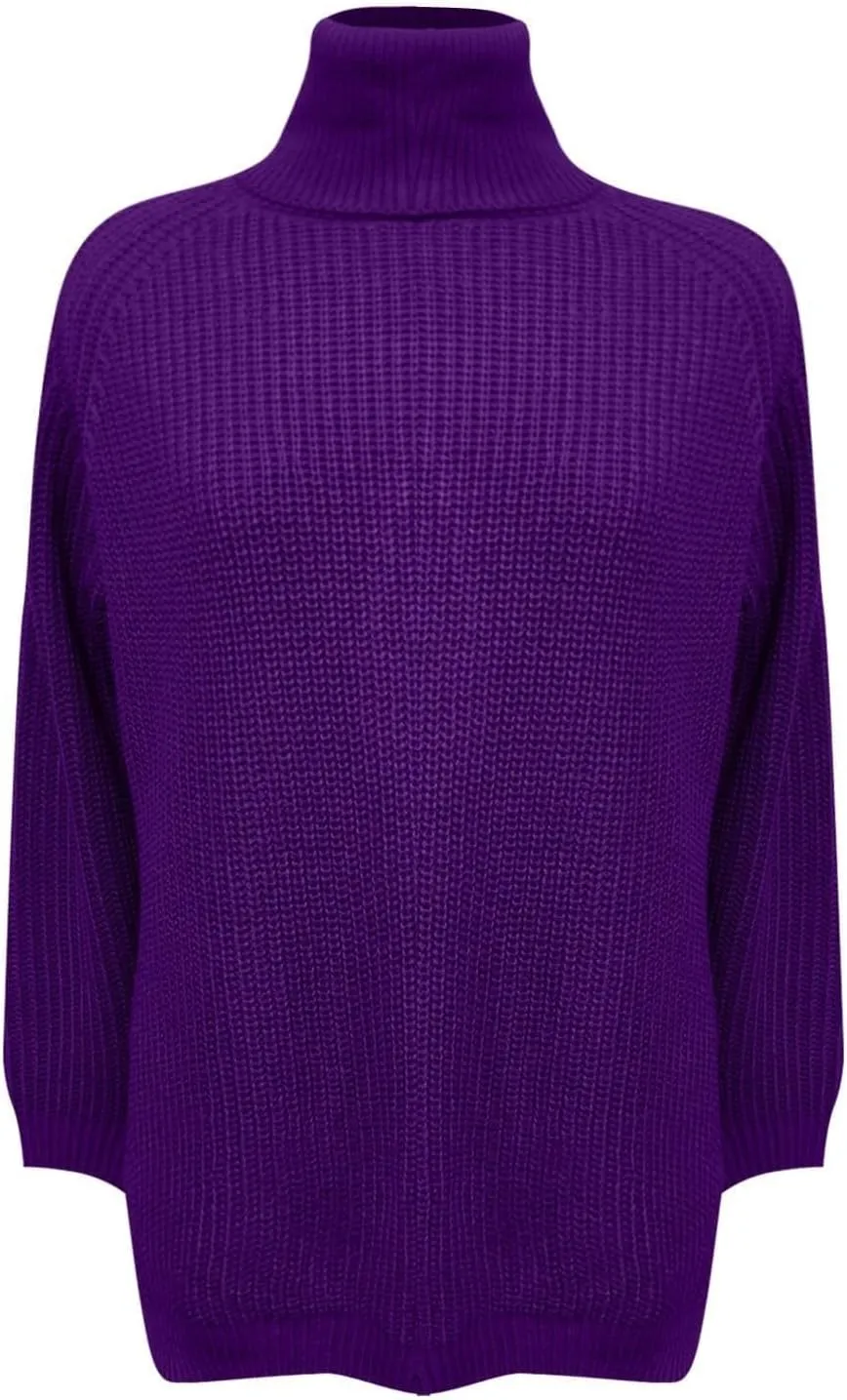 iLH Womens Turtleneck Sweaters Oversized Rib Knit Chunky Pullover Sweaters for Women Fall Winter Thermal Cozy Sweaters
