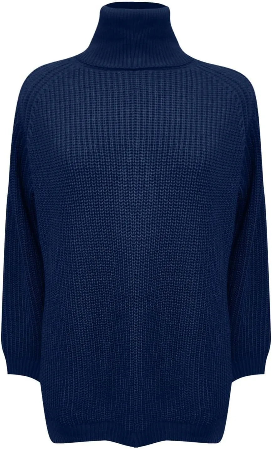 iLH Womens Turtleneck Sweaters Oversized Rib Knit Chunky Pullover Sweaters for Women Fall Winter Thermal Cozy Sweaters