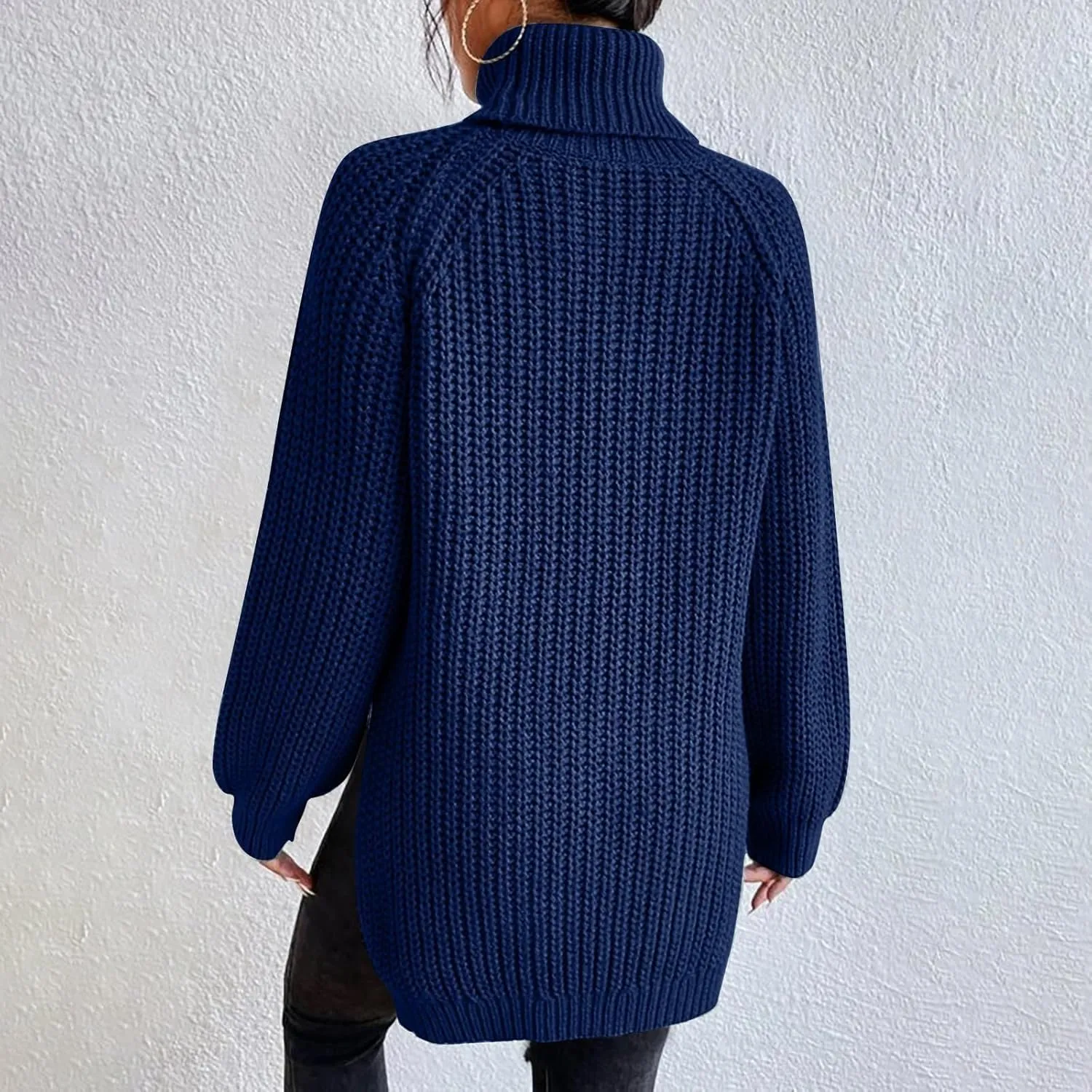 iLH Womens Turtleneck Sweaters Oversized Rib Knit Chunky Pullover Sweaters for Women Fall Winter Thermal Cozy Sweaters