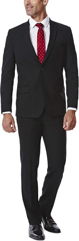 J.M. Haggar Men's Premium Performance Stretch Slim Fit Separates-Pants, Black Suit Jacket, 38S