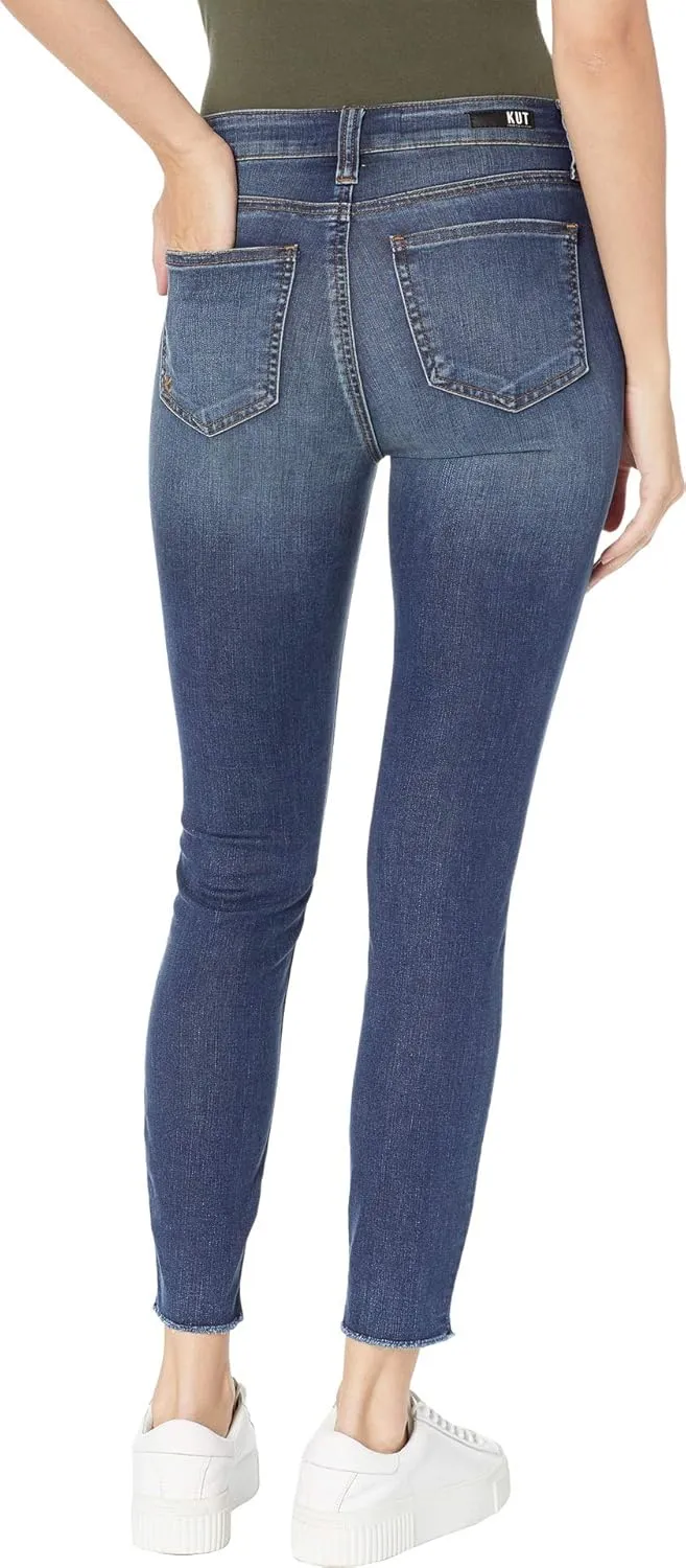 KUT from the Kloth™ Connie High-Rise Ankle Skinny Jeans for Women – Blended Fabric – Five Pockets