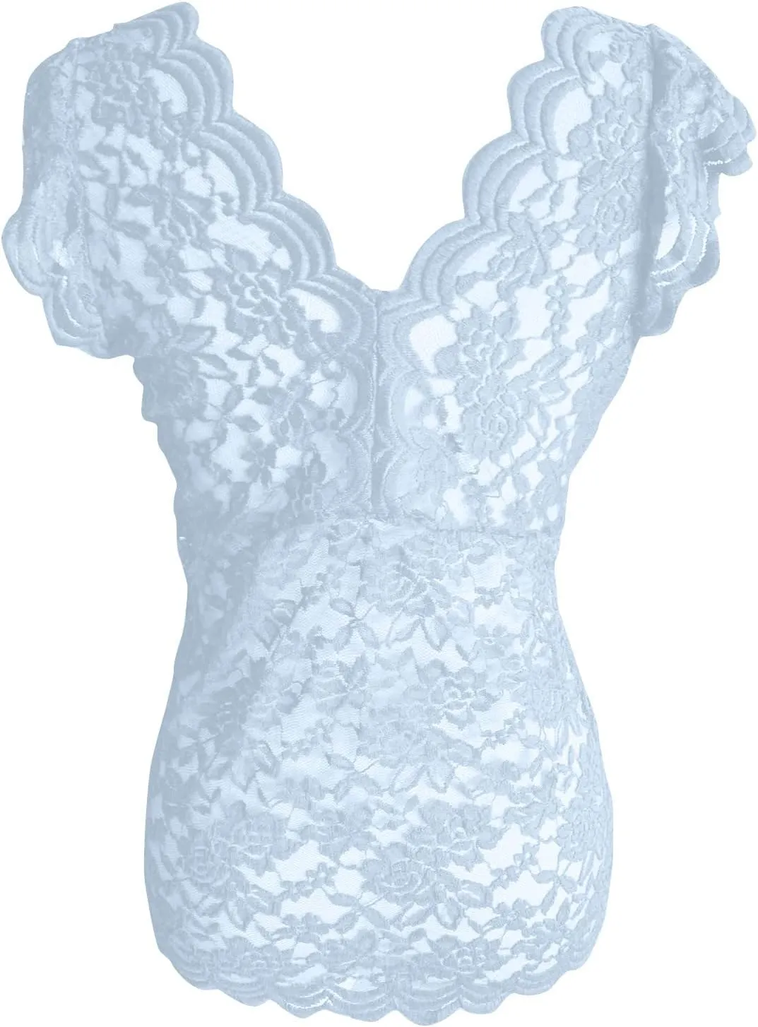 Lace Tank Tops for Women Plus Size Floral Lace Sheer V Neck Scalloped Trim Sleeveless Tank Shirts Tops Trendy