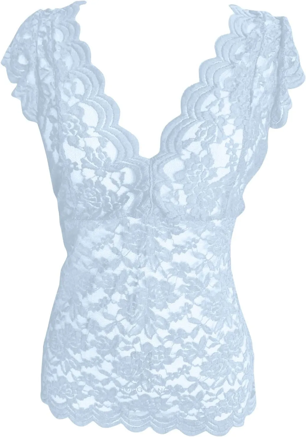 Lace Tank Tops for Women Plus Size Floral Lace Sheer V Neck Scalloped Trim Sleeveless Tank Shirts Tops Trendy