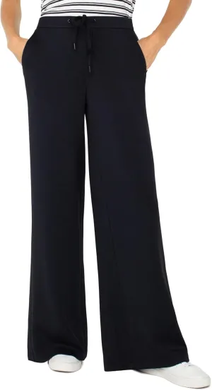 Liverpool Women's Plush Comfort Knit Pull on Wide Leg Crop Trouser