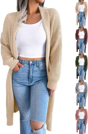 Long Cardigans for Women Cable Cable Knit Long Sleeve Open Front Cardigan Comfy Soft Slouchy Sweaters