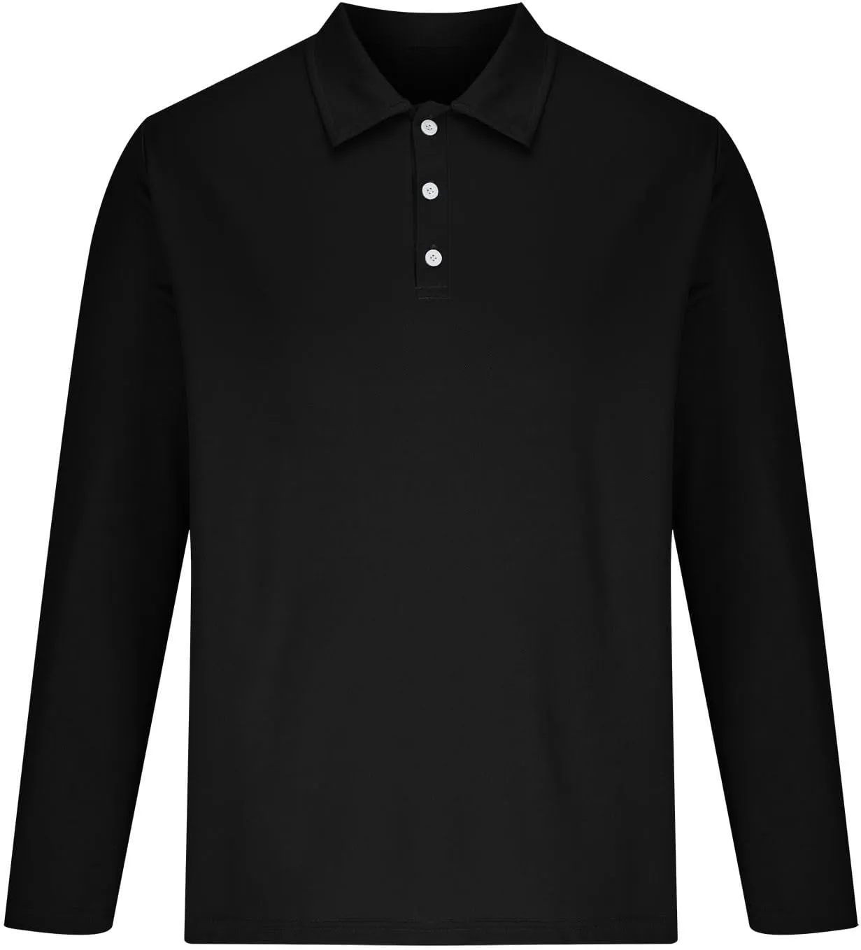 Long Sleeve Polo Shirt for Men Casual Workwear Office Outfit Regular Fit Performance Tee Fall Solid Stylish Tops