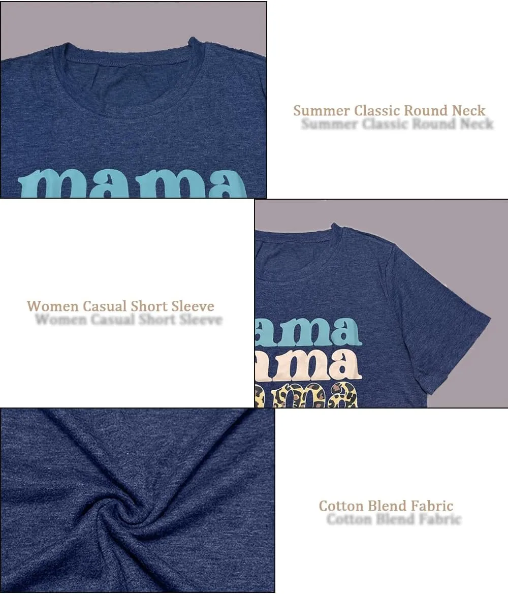 Mama Shirts for Women Thanksgiving Shirts Cute Mama Letter Graphic Tee Shirts Summer Casual Tops