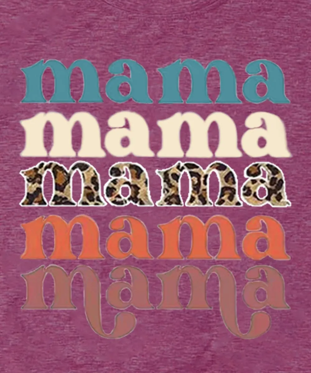 Mama Shirts for Women Thanksgiving Shirts Cute Mama Letter Graphic Tee Shirts Summer Casual Tops