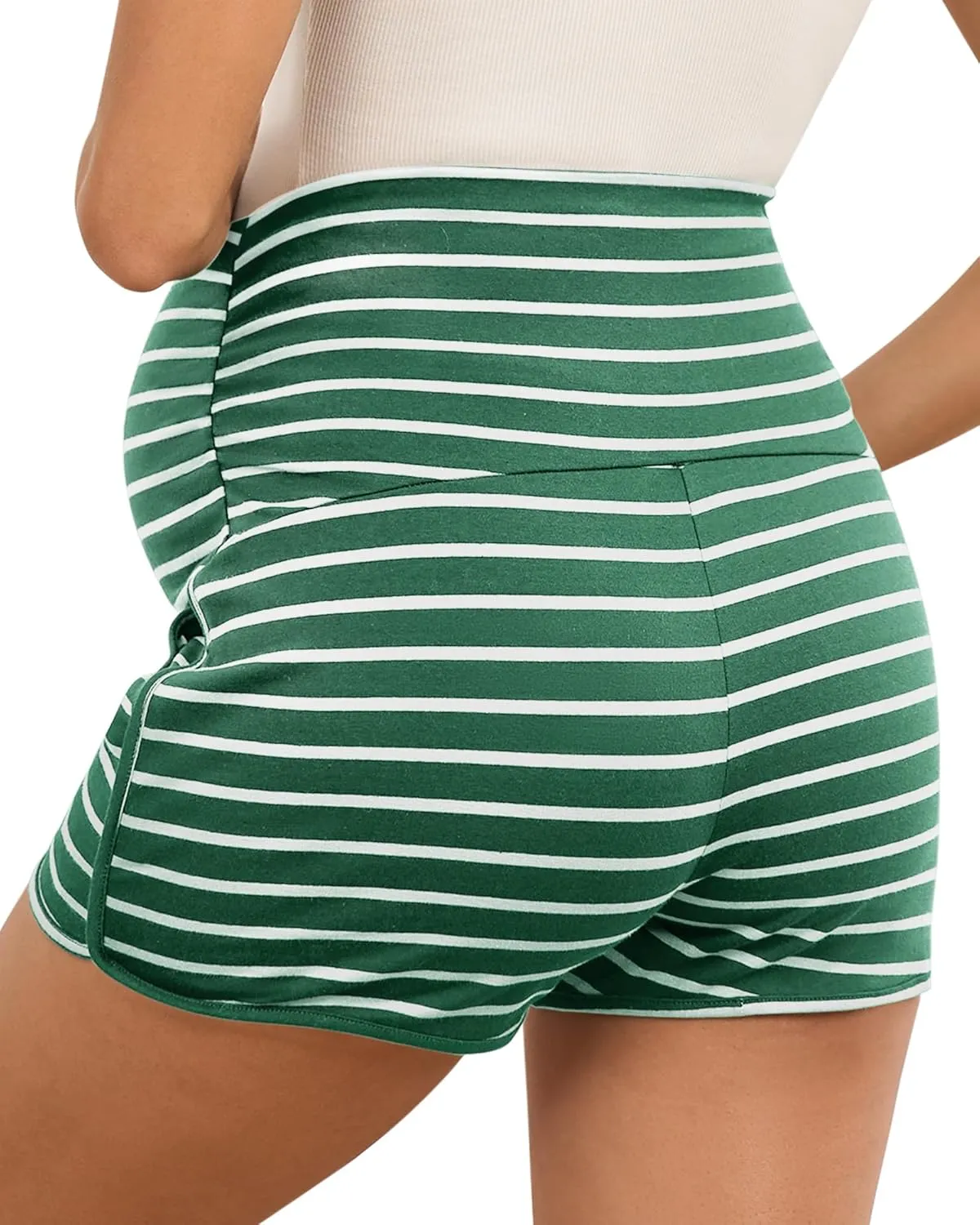 Maternity Shorts Over Belly Comfy Lounge Sleep Pajama Workout Athletic Pregnancy Shorts with Pockets