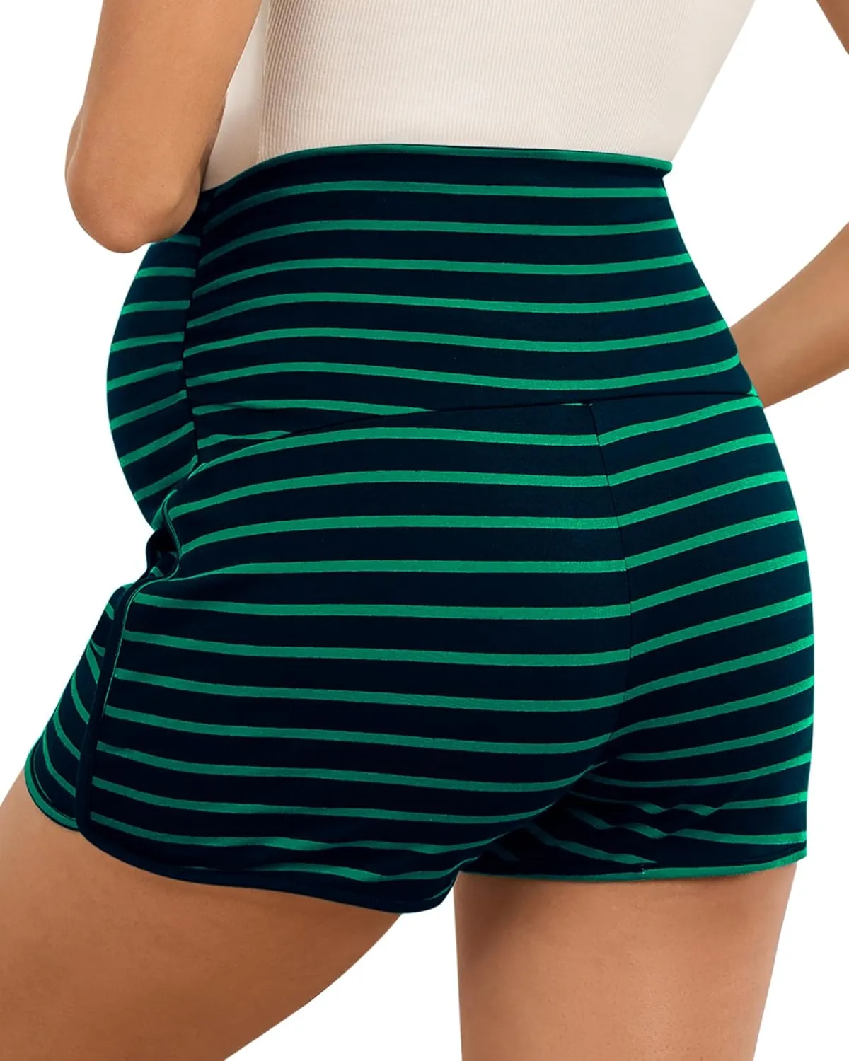 Maternity Shorts Over Belly Comfy Lounge Sleep Pajama Workout Athletic Pregnancy Shorts with Pockets
