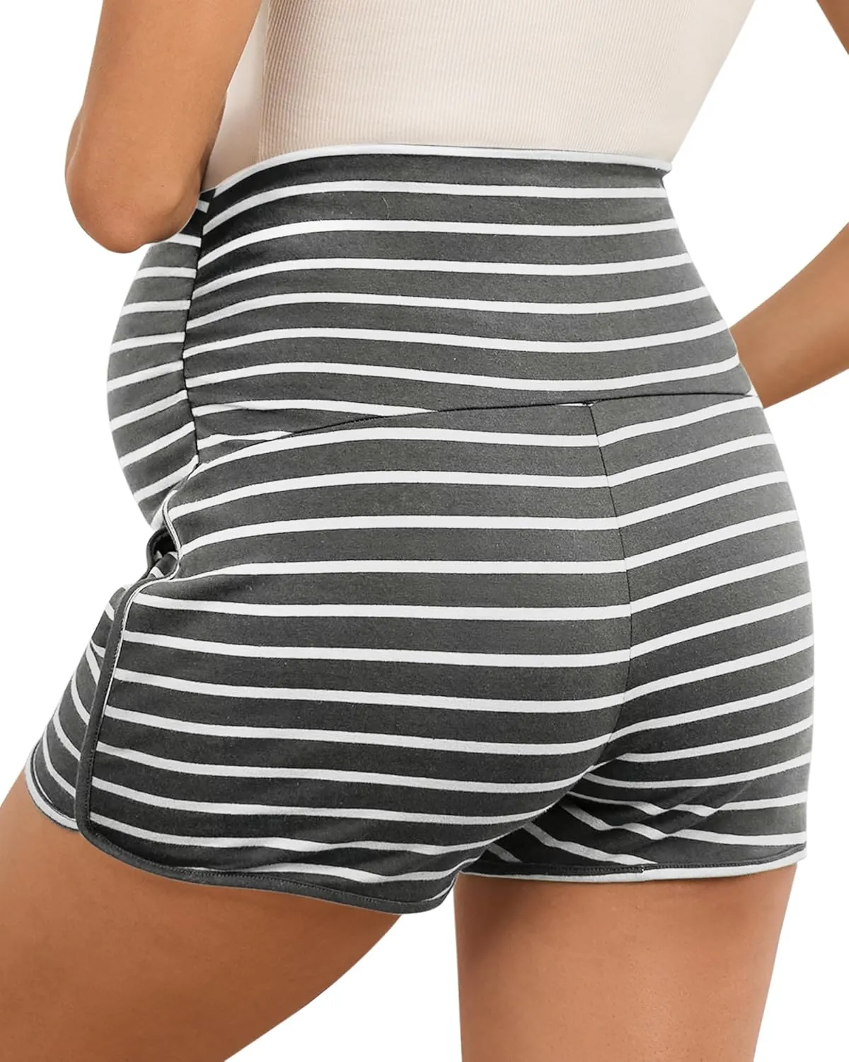 Maternity Shorts Over Belly Comfy Lounge Sleep Pajama Workout Athletic Pregnancy Shorts with Pockets