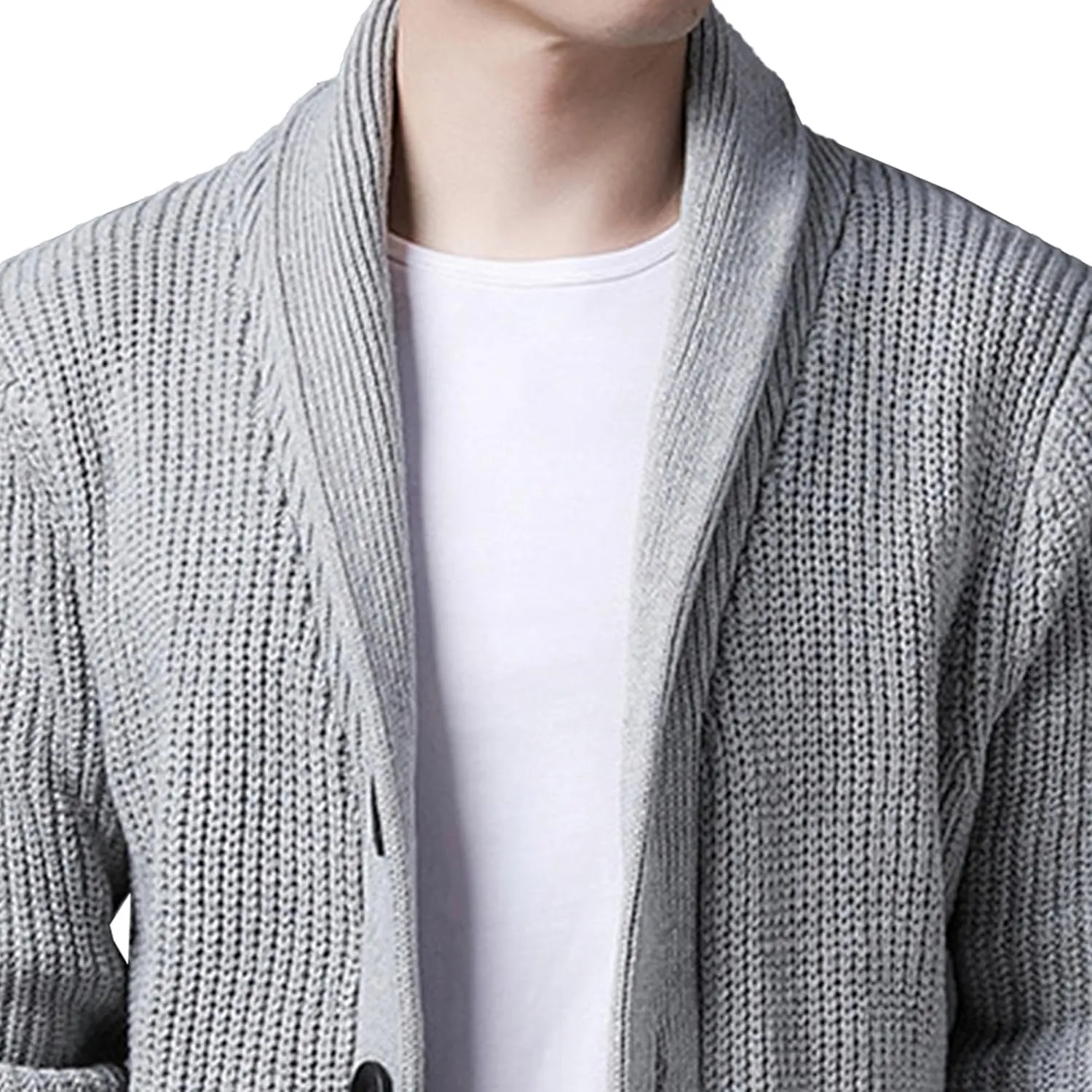 Men Button Down Casual Cardigans Slim Fit Shawl Collar Cardigans Sweater Shawl Collar Knit Cardigan Sweater