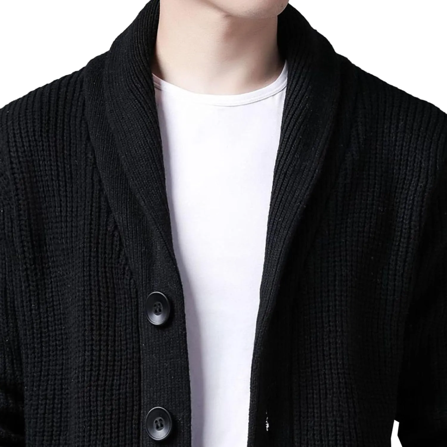 Men Button Down Casual Cardigans Slim Fit Shawl Collar Cardigans Sweater Shawl Collar Knit Cardigan Sweater