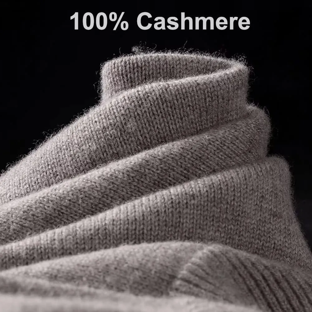 Men's 100% Cashmere Cardigans Button Up Gentleman Cardigans for Men V-Neck Long Sleeve Sweater with Pockets
