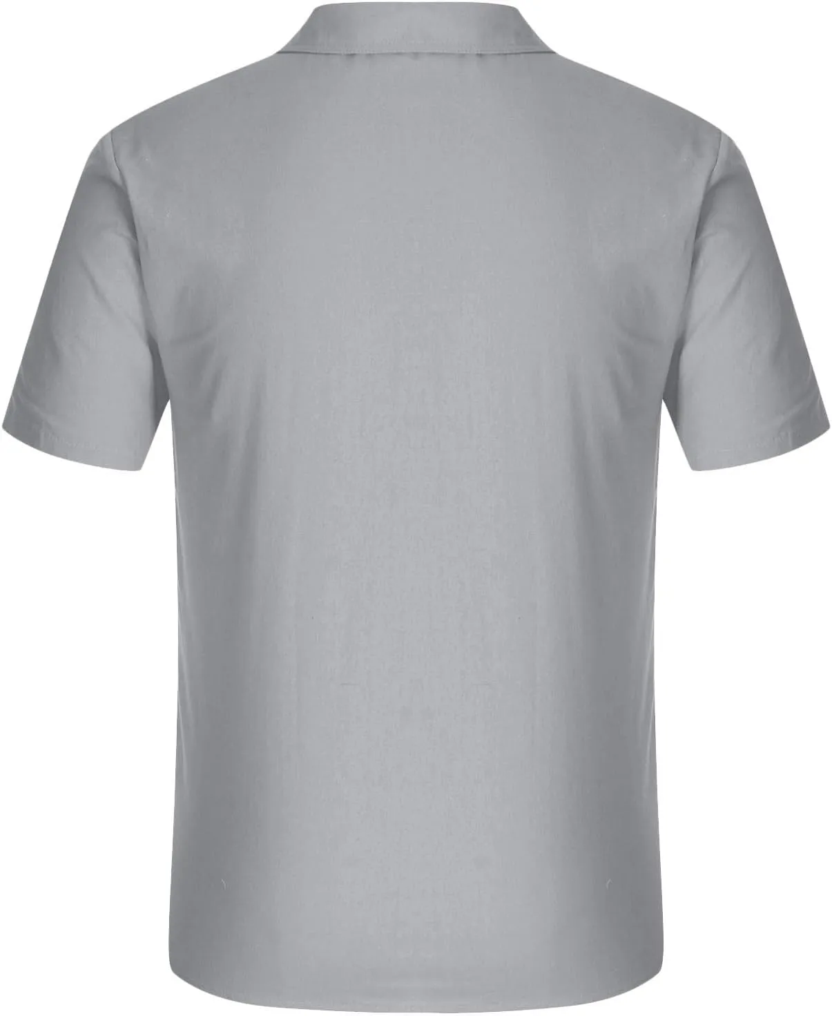 Mens Cotton Linen T-Shirts Shirts Casual Summer Beach Button Down Short Sleeve Shirts Business Work Office Dress Shirts