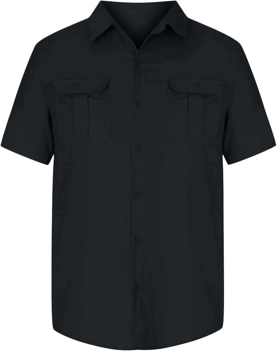 Mens Cotton Linen T-Shirts Shirts Casual Summer Beach Button Down Short Sleeve Shirts Business Work Office Dress Shirts