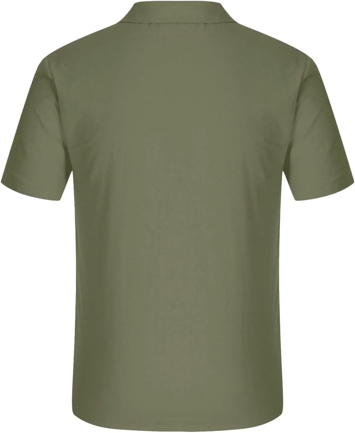 Mens Cotton Linen T-Shirts Shirts Casual Summer Beach Button Down Short Sleeve Shirts Business Work Office Dress Shirts
