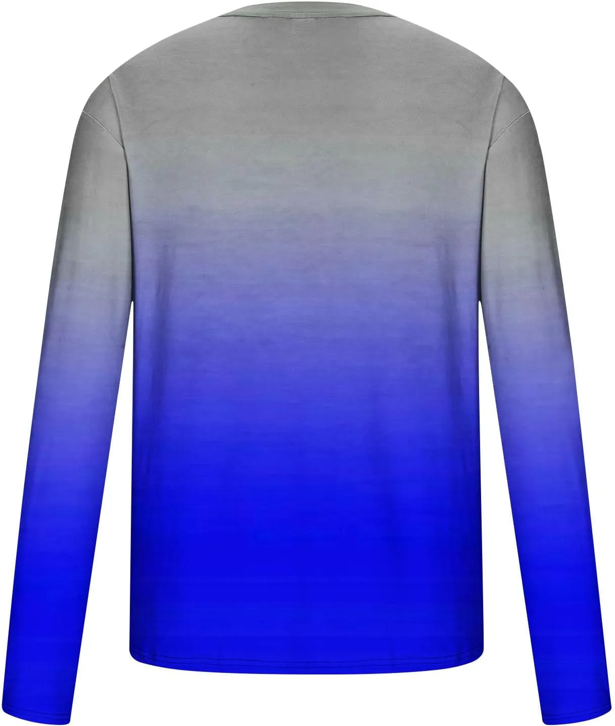 Men's Fashion Gradient Printed Shirts Long Sleeve Round Neck Pullover Athletic Workout Shirts Running Sport Shirts