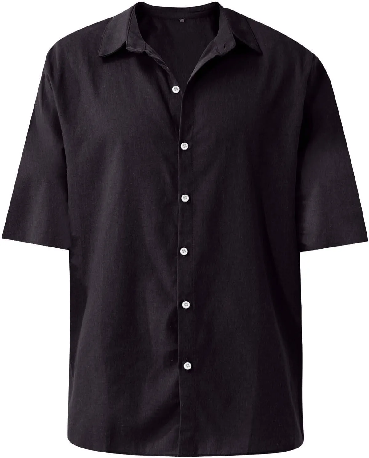 Mens Linen Shirts Casual Short Sleeve Summer Beach Shirts Loose Fit Cotton Linen Shirts Resort Clothings
