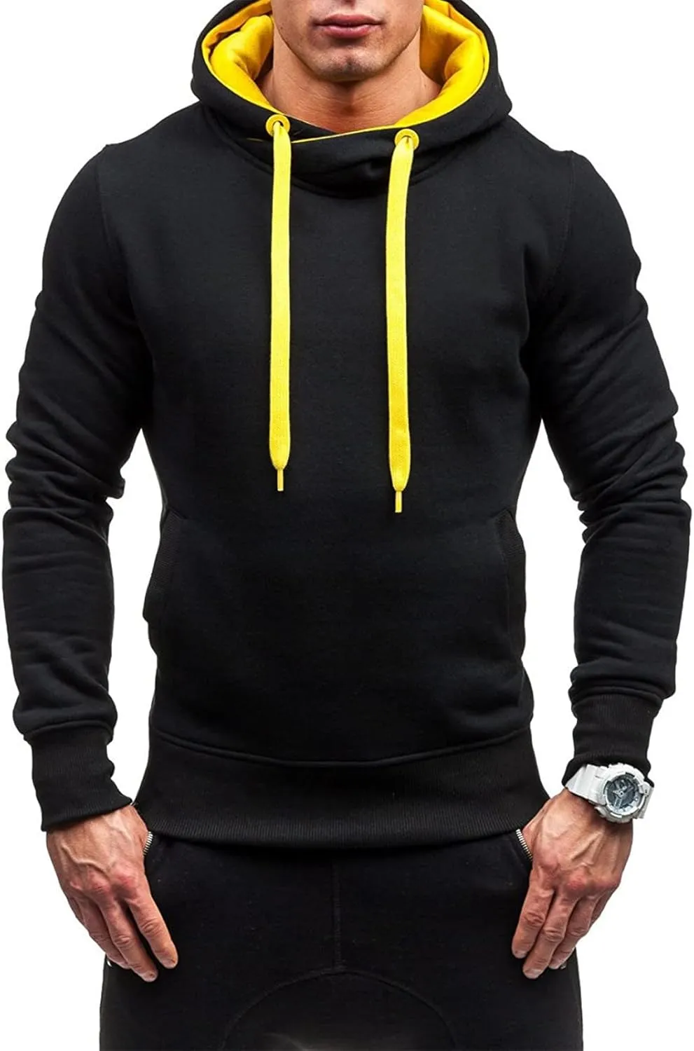 Mens Long Sleeve Hoodies Autumn Winter Men's Sweater Hoodie Warm Color Sweatshirt Jacket Sweatshirts Hoodies