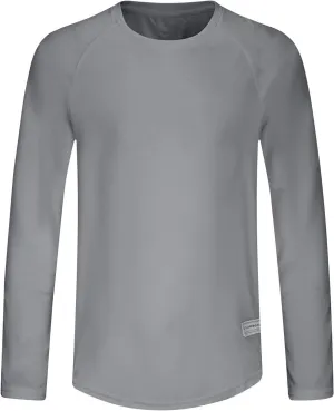 Men's Long Sleeve Pullover Quick Dry UPF 50  UV Swim Sun Shirt Running Fishing Workout Tee Outdoor Training Top