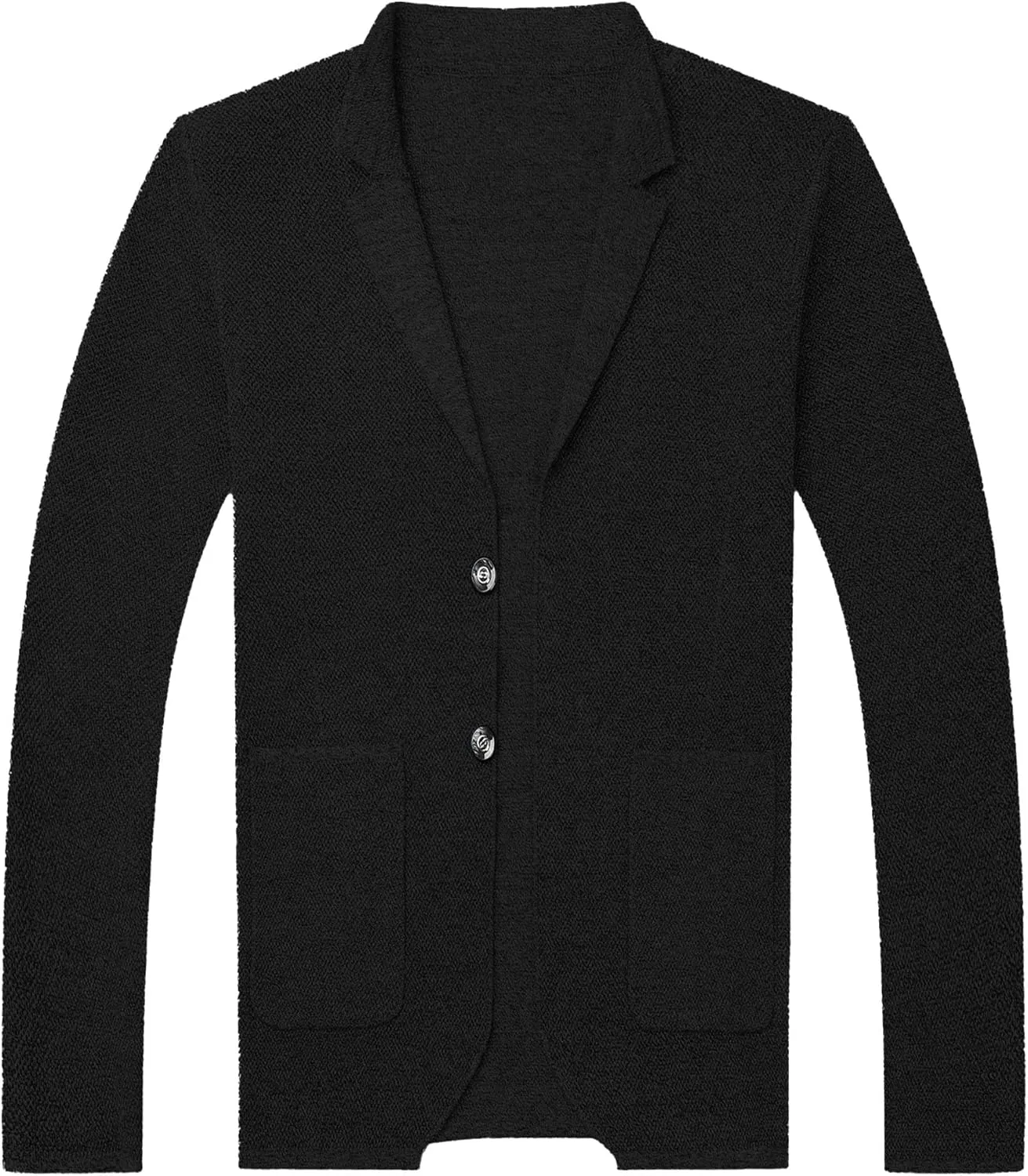 Mens Notch Collar Cardigans Sweaters Classic Casual Knit Textured Sweater Button Down Sweatshirt Cardigans