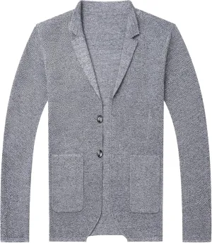 Mens Notch Collar Cardigans Sweaters Classic Casual Knit Textured Sweater Button Down Sweatshirt Cardigans
