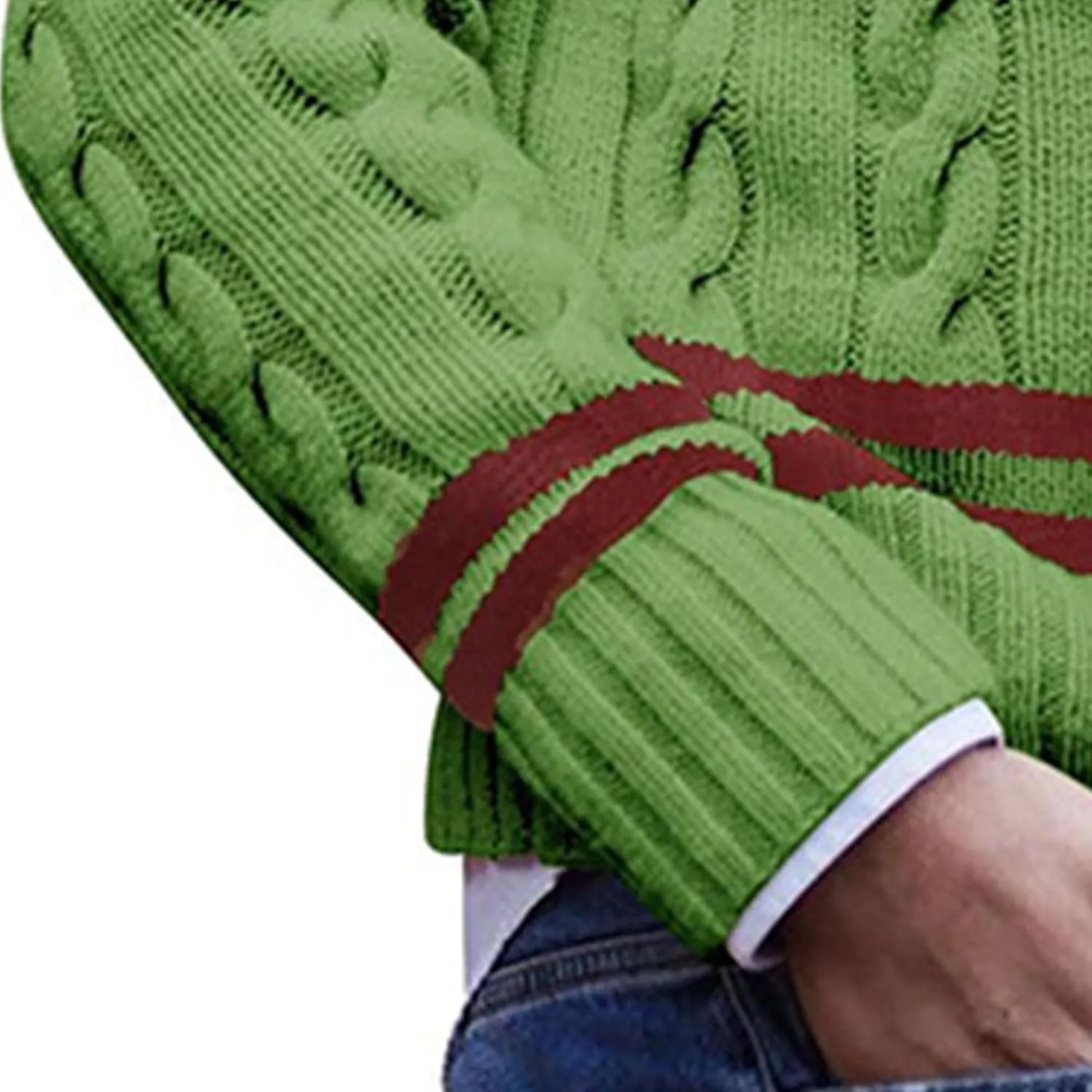 Men's Striped Knitted Pullover Slim Fit Knits Pullover Sweaters V Neck Stripes Male Long Sleeve Knit Sweater