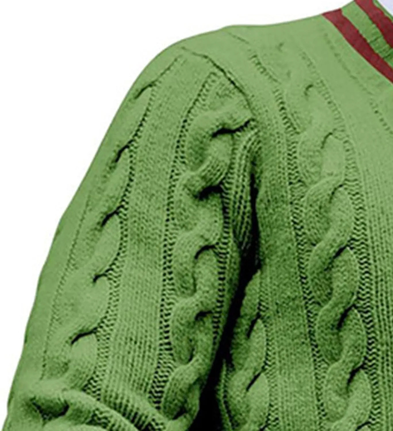 Men's Striped Knitted Pullover Slim Fit Knits Pullover Sweaters V Neck Stripes Male Long Sleeve Knit Sweater