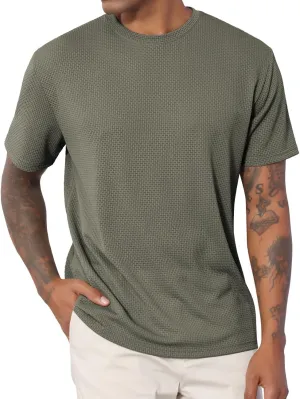 Men's T-Shirts Casual Knit Short Sleeve Crewneck Shirts Crewneck Shirts Knitted Pullover Tees