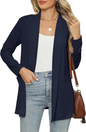 Micoson Long Sleeve Lightweight Thin 2025 Summer Cardigan for Women Casual Loose Fit Kimono Cover Up with Pockets
