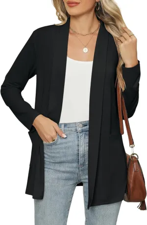Micoson Long Sleeve Lightweight Thin 2025 Summer Cardigan for Women Casual Loose Fit Kimono Cover Up with Pockets