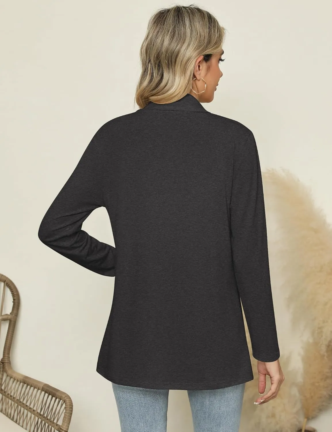 Micoson Long Sleeve Lightweight Thin 2025 Summer Cardigan for Women Casual Loose Fit Kimono Cover Up with Pockets